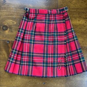 Blarney Red Plaid Kilt Made in Ireland Sz 32